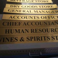 Gold Engraved Door Signs Fabrication in Nairobi Kenya